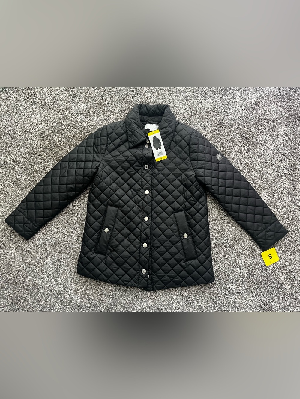 Anne Klein Black Quilted Puffer Jacket